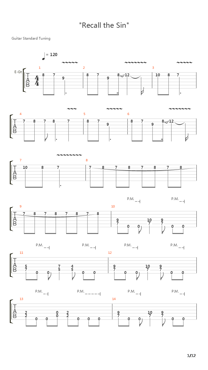 Recall The Sin吉他谱