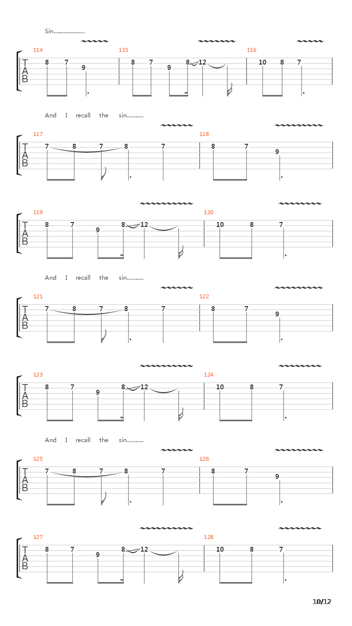 Recall The Sin吉他谱