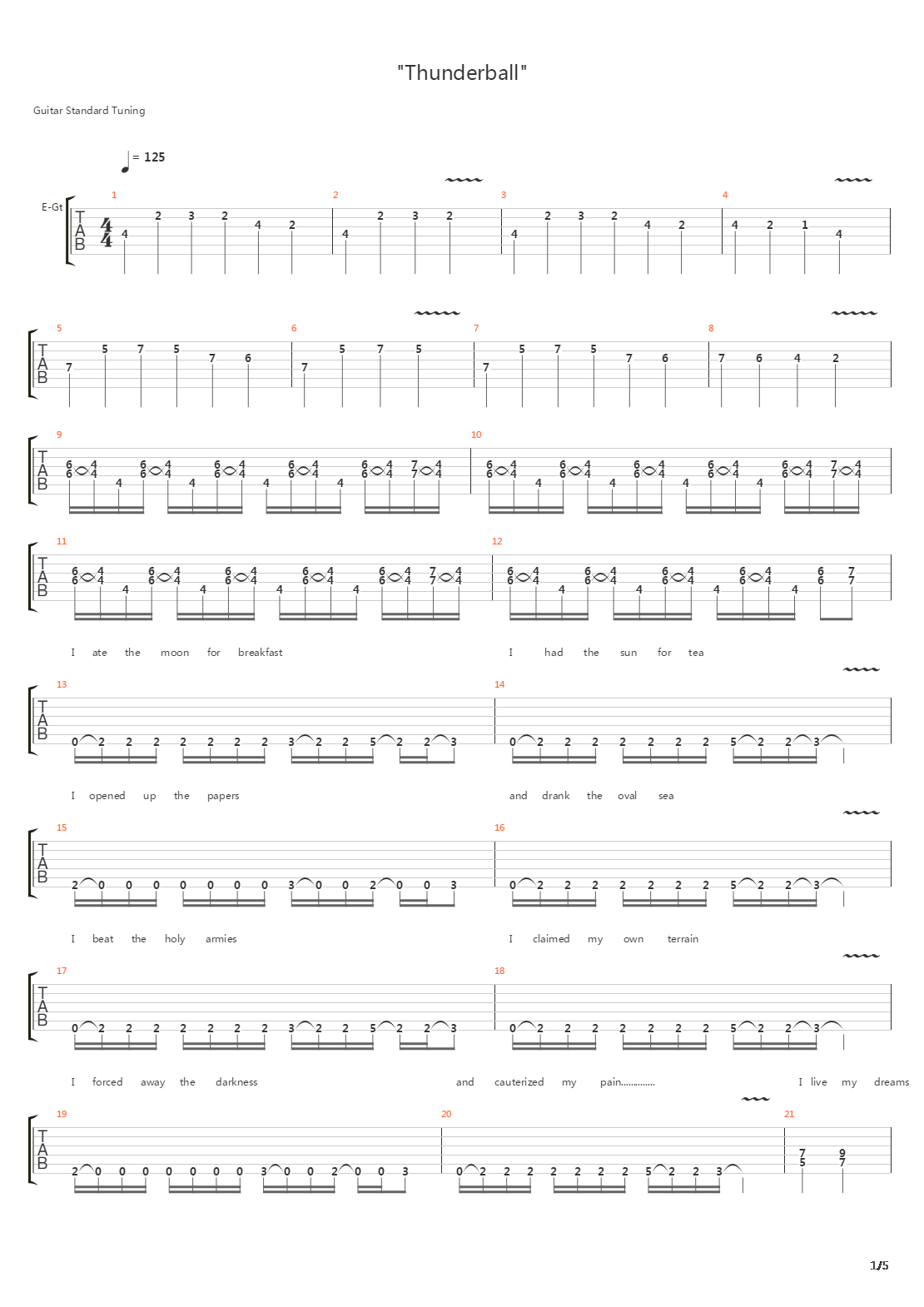 Thunderball吉他谱