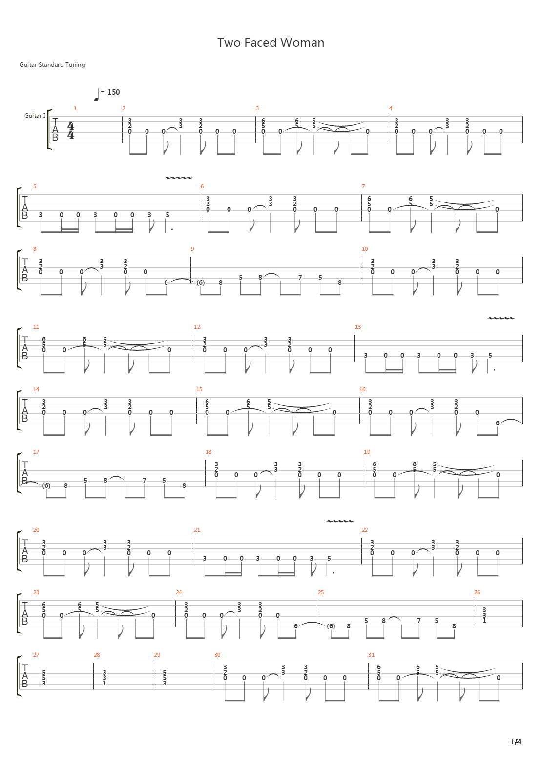 Two Faced Woman吉他谱