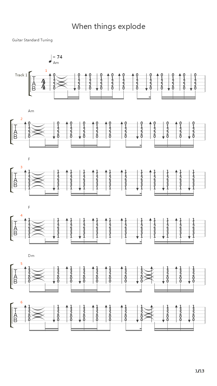 When Things Explode吉他谱