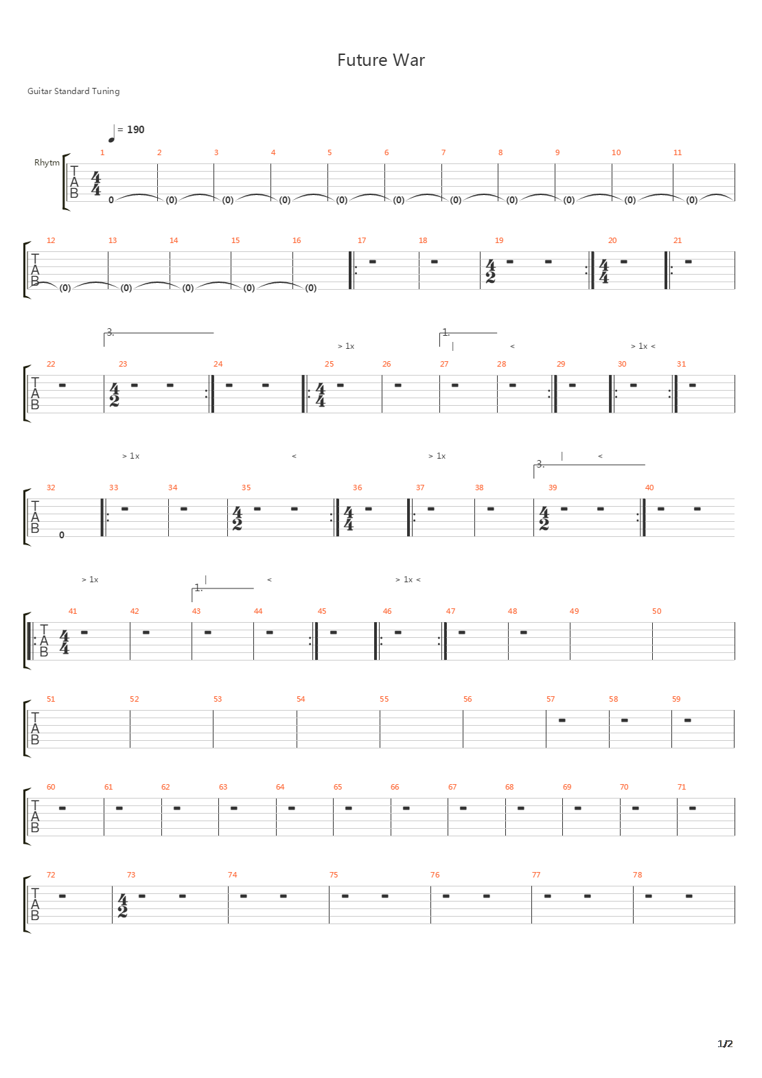 Future War吉他谱