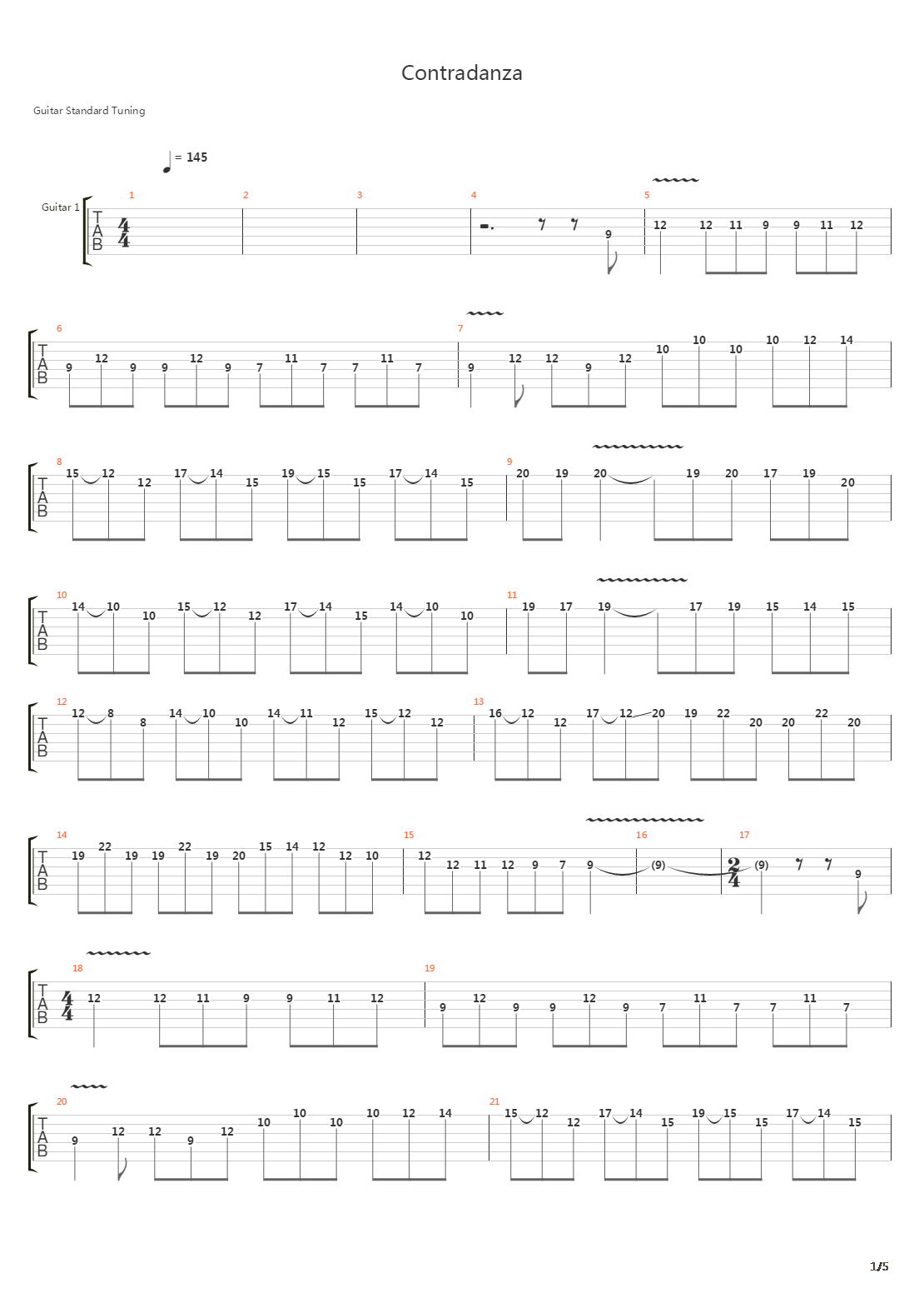 Contradanza吉他谱