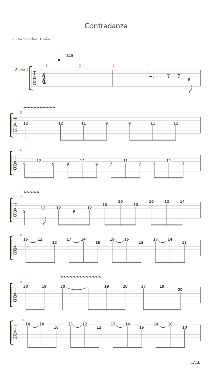 Contradanza吉他谱