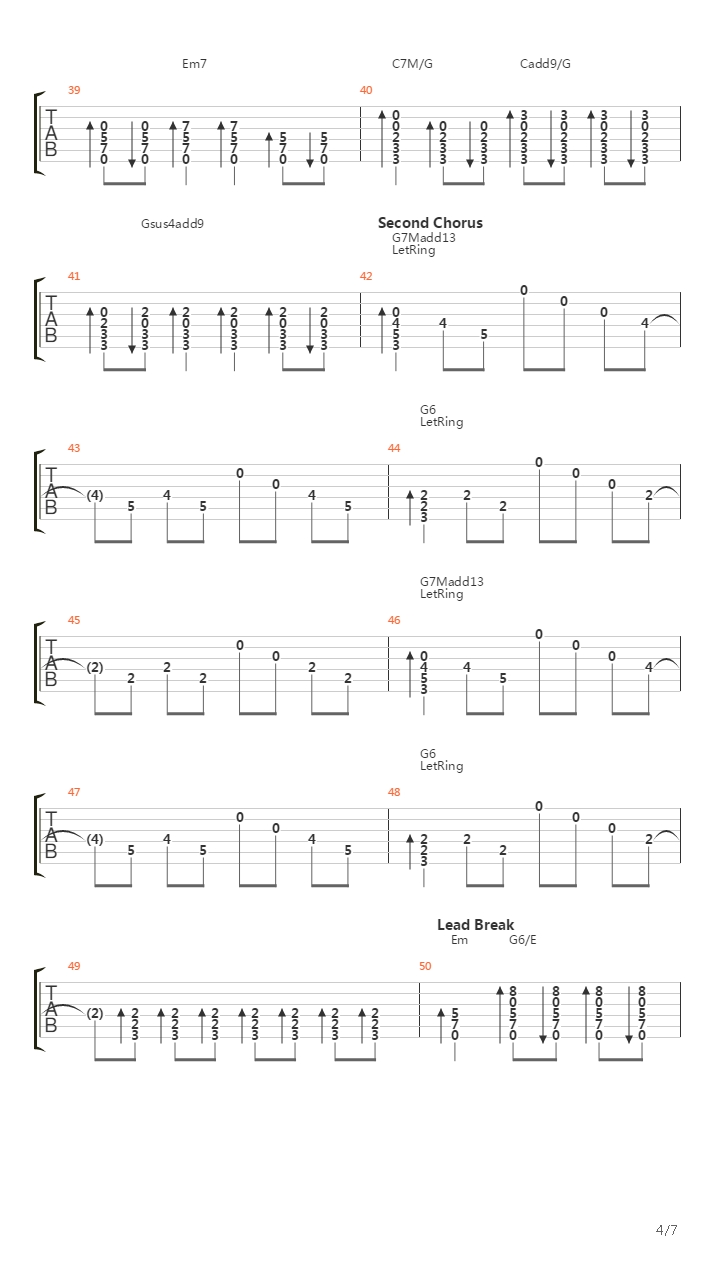 Too Far Gone吉他谱