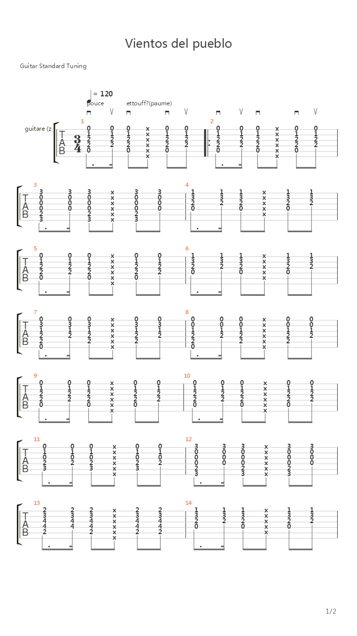 Vientos Del Pueblo吉他谱