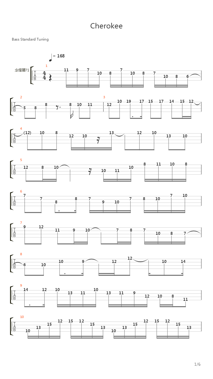 Cherokee吉他谱