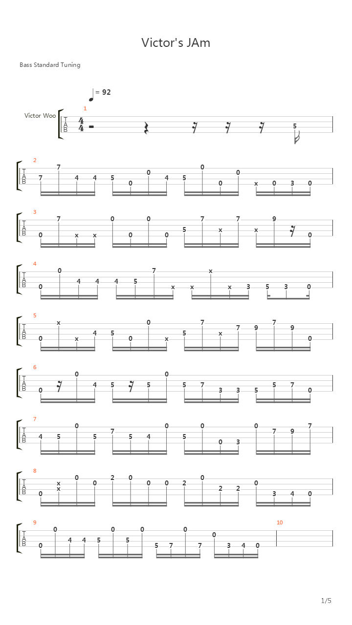 Victor's Jam吉他谱