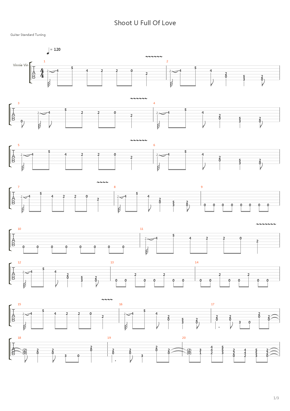 Shoot U Full Of Love吉他谱