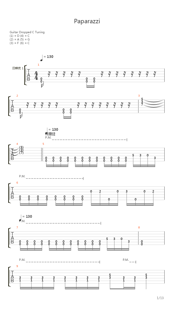 Paparazzi (Lady GaGa Cover)吉他谱