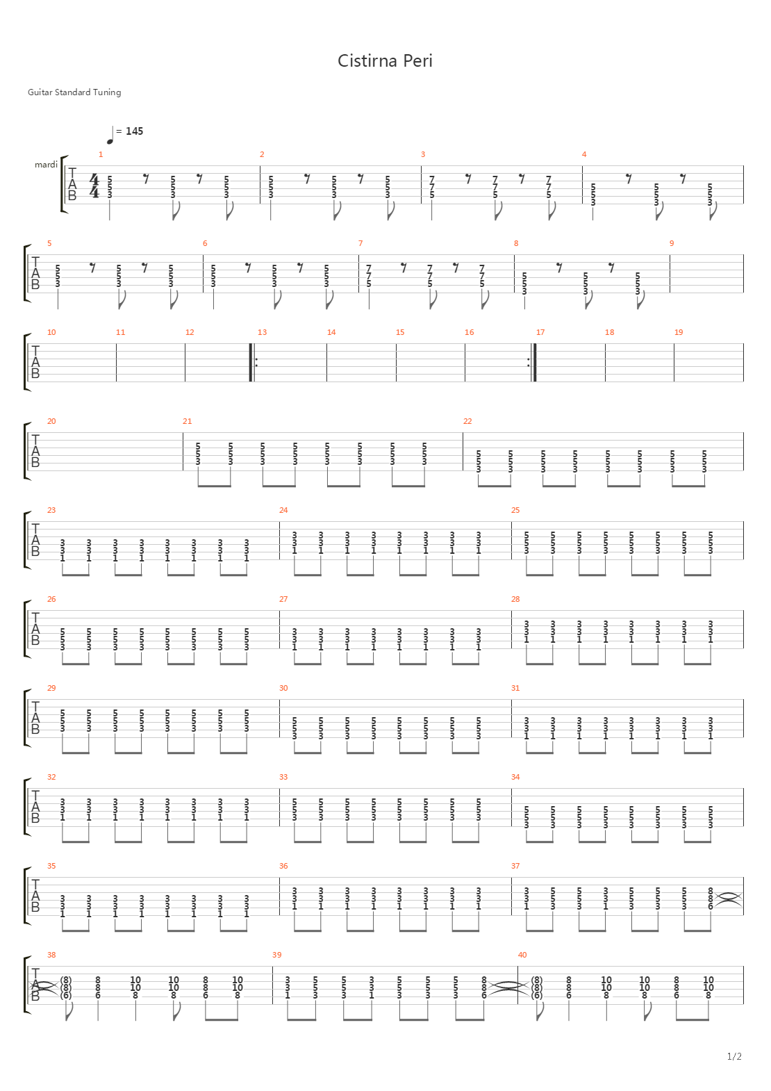 Cistirna Peri吉他谱