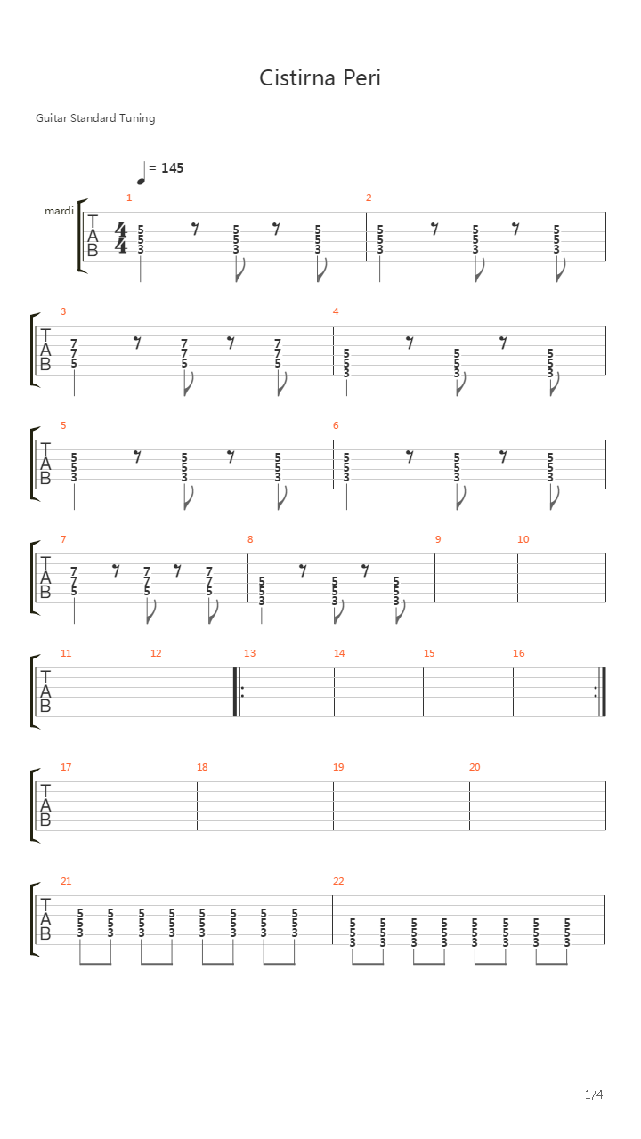 Cistirna Peri吉他谱