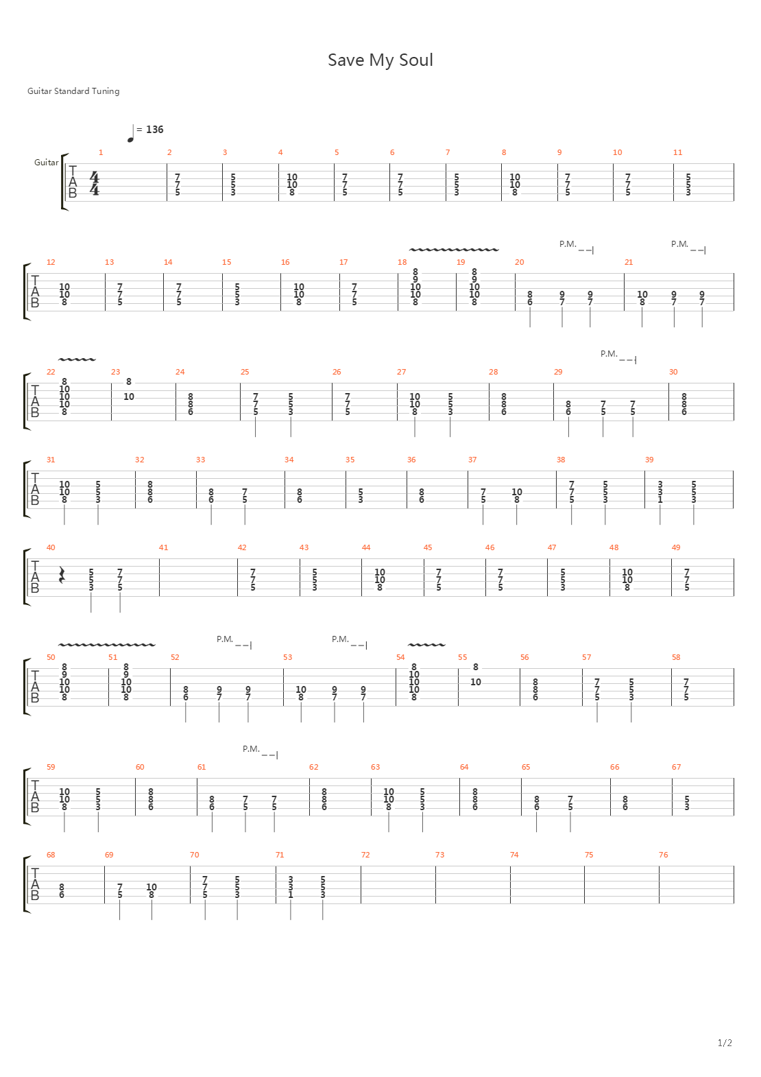 Save My Soul吉他谱