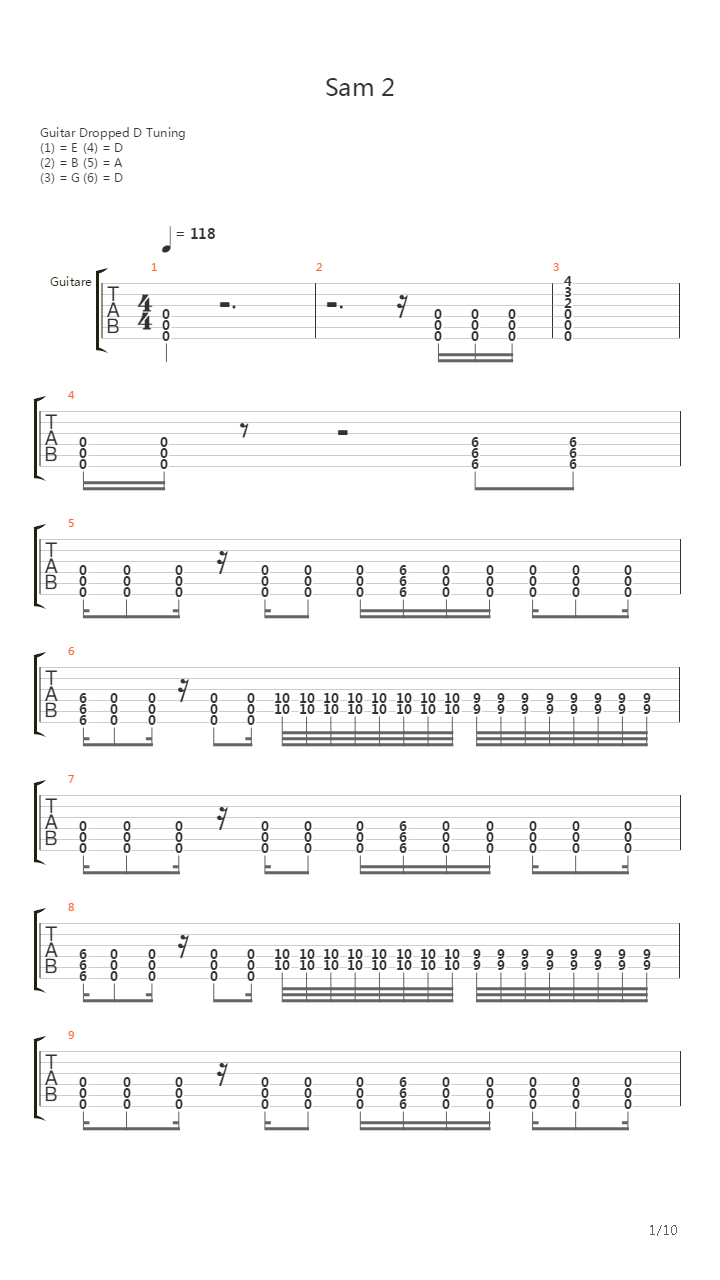 Sam 2吉他谱