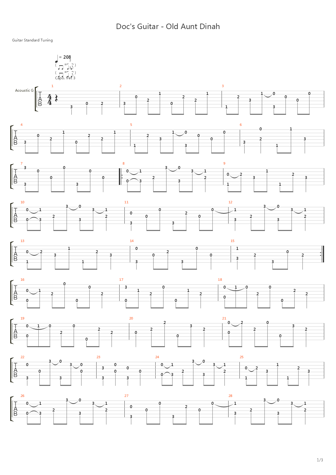 Doc's Guitar - Old Aunt Dinah吉他谱