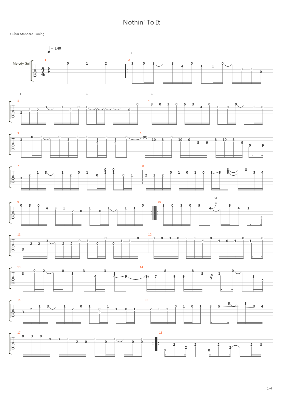 Nothin' To It吉他谱