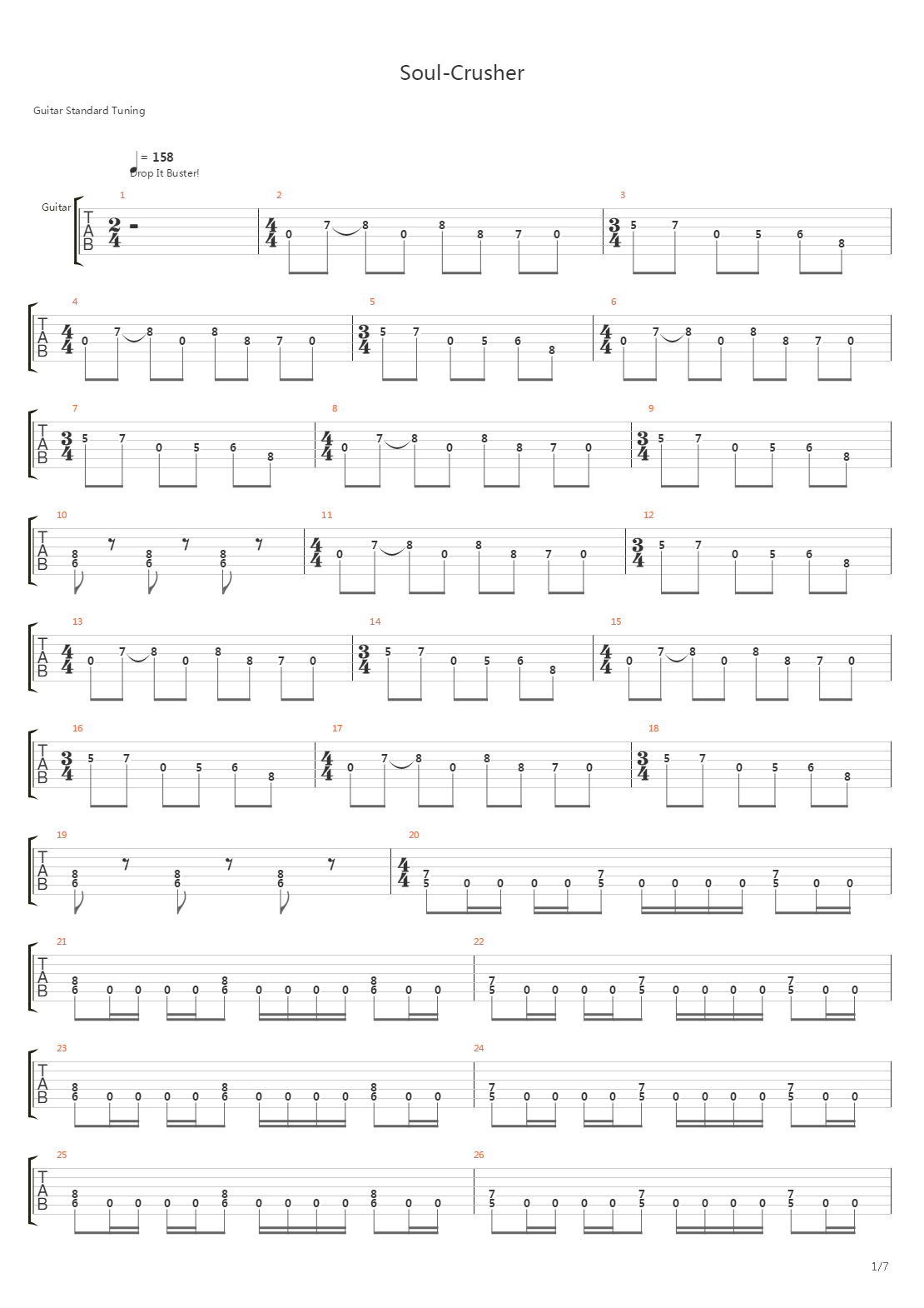 Soul Crusher吉他谱