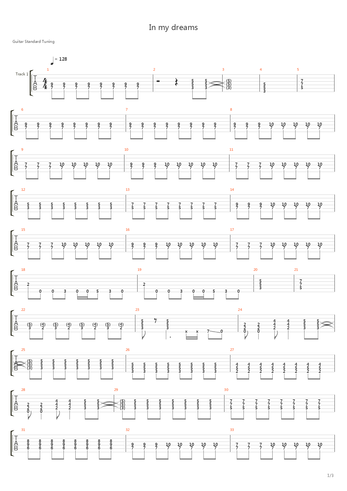 In My Dreams吉他谱