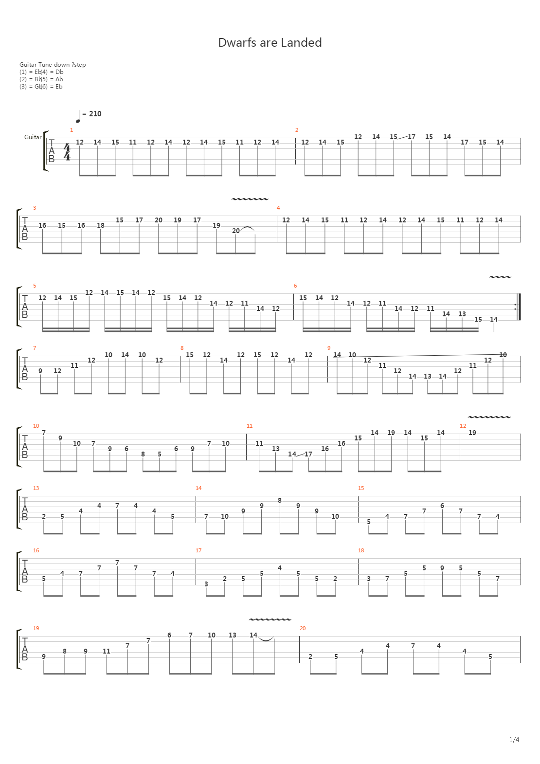 Dwarfs Are Landed吉他谱