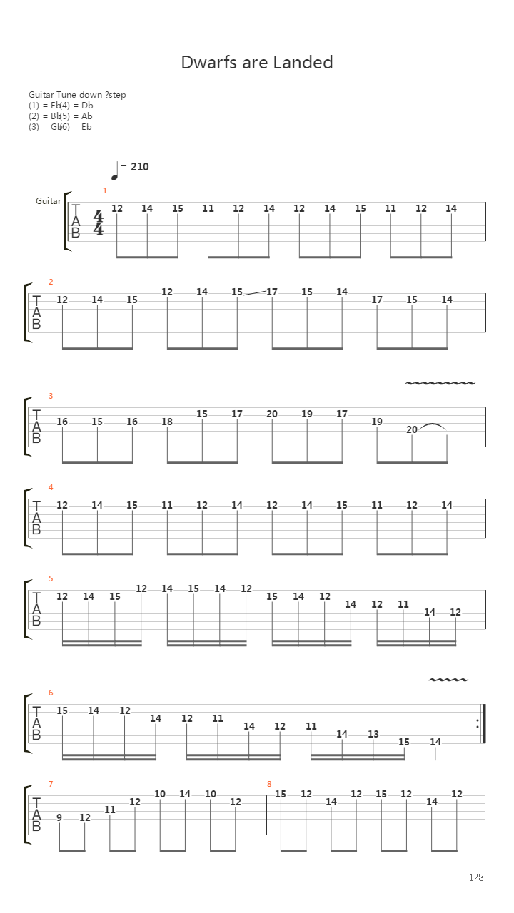 Dwarfs Are Landed吉他谱