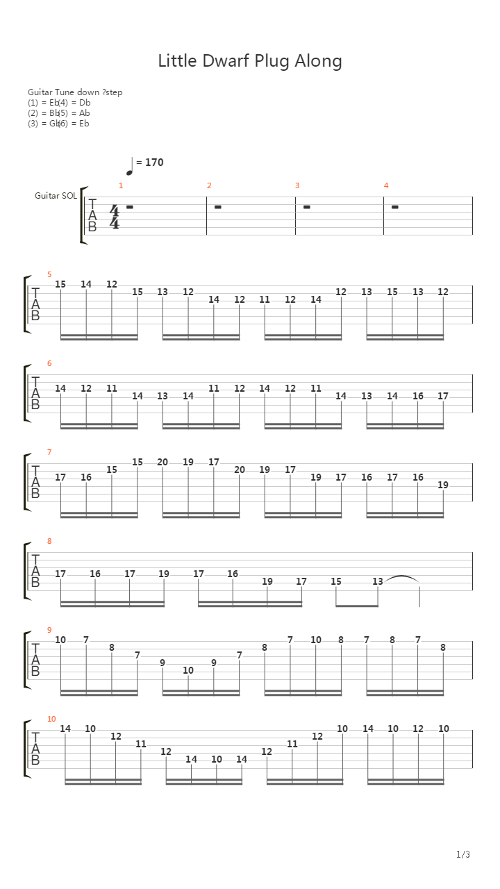 Little Dwarf Plug Along吉他谱