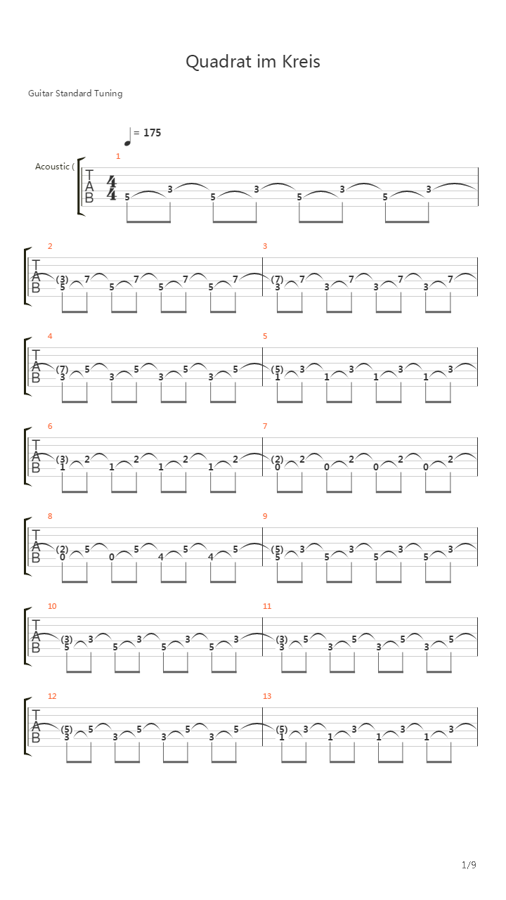 Quadrat In Einem Kreis吉他谱