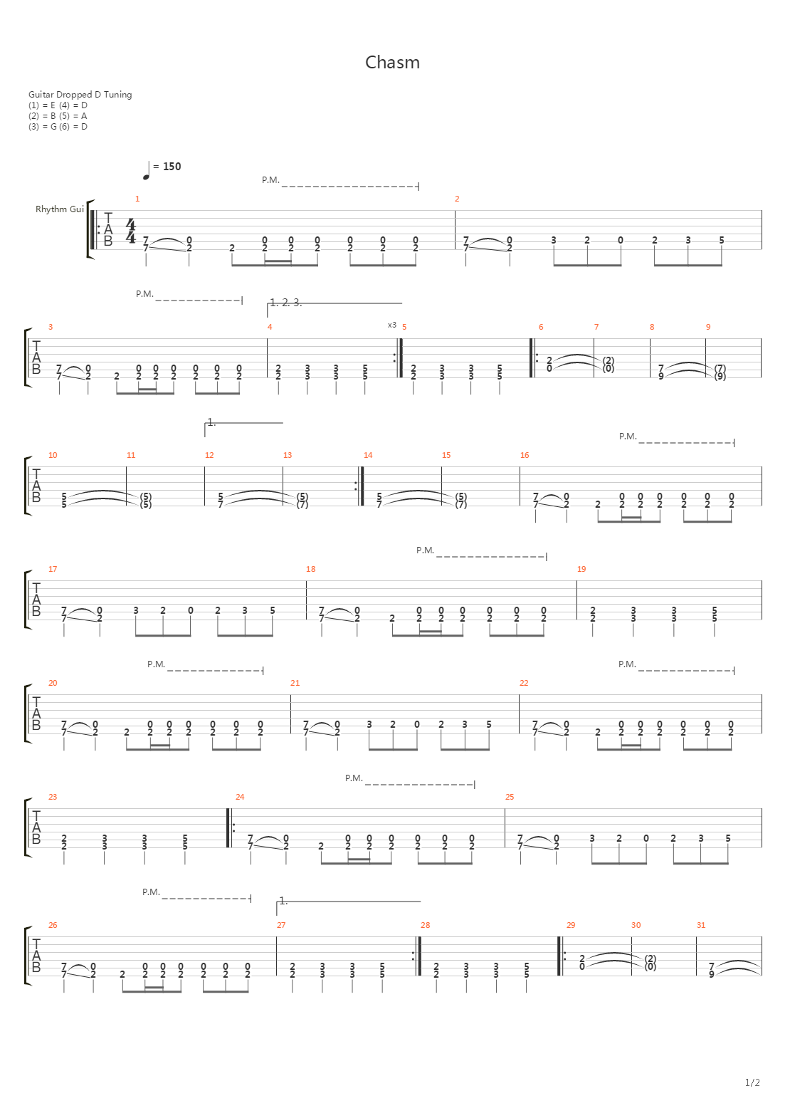 Chasm吉他谱