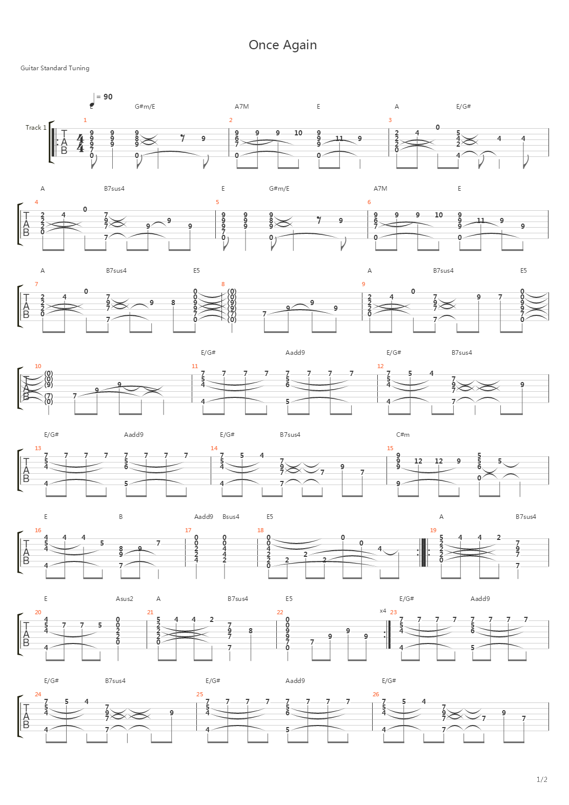 Once Again吉他谱