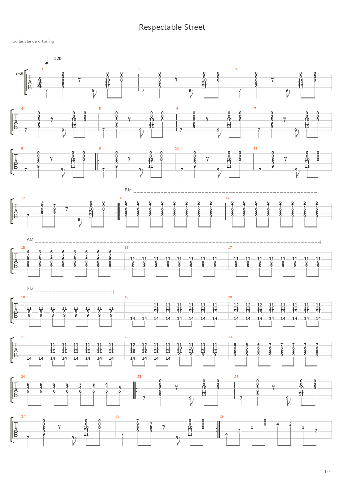 Respectable Street吉他谱