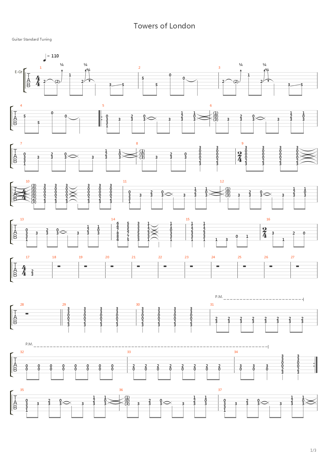 Towers Of London吉他谱