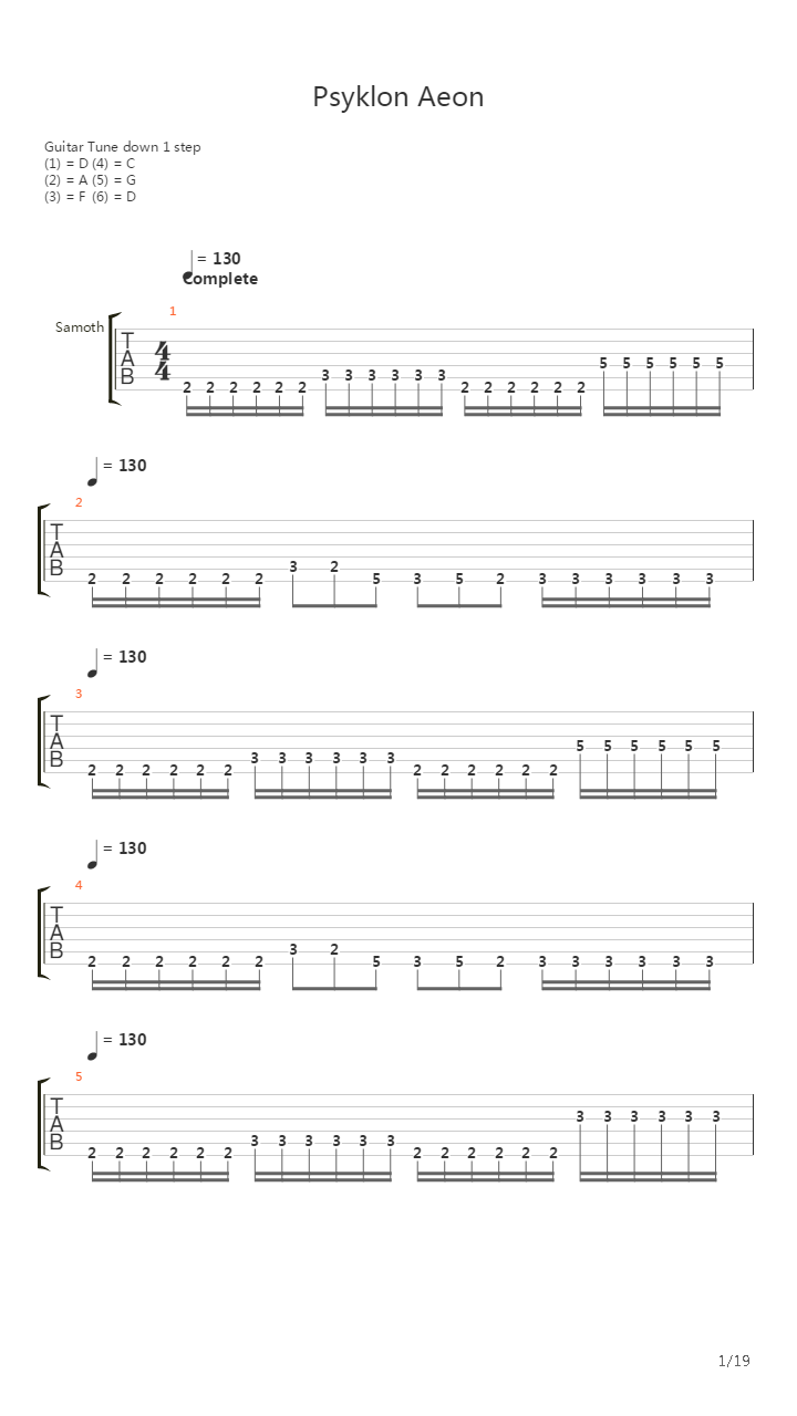 Pskylon Aeon吉他谱