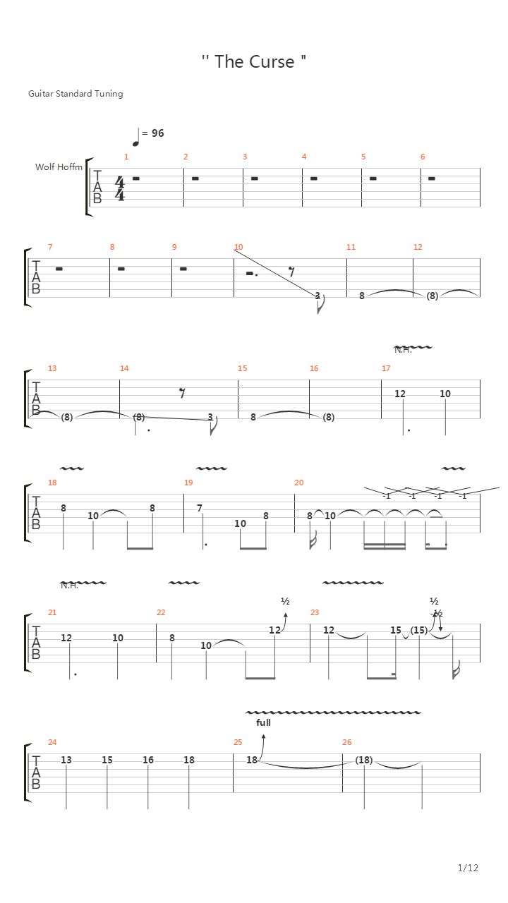 The Curse吉他谱