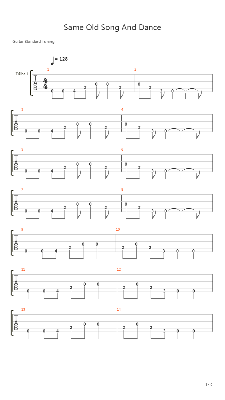 Same Old Song And Dance吉他谱