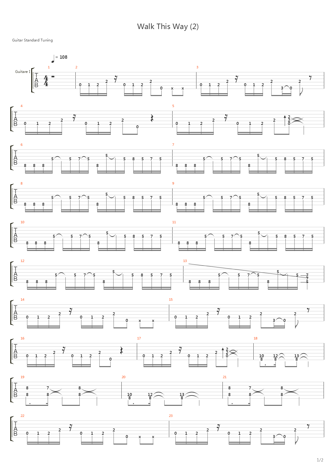 Walk This Way吉他谱