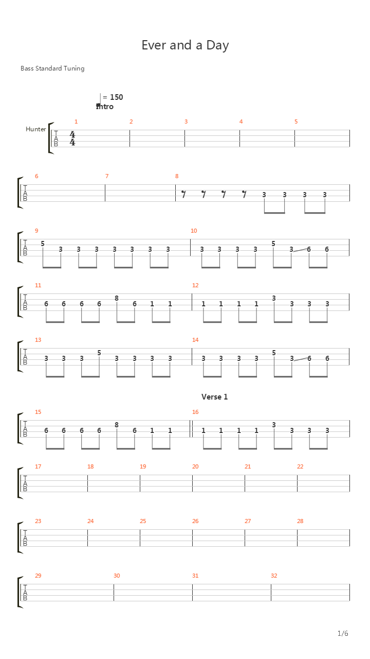 Ever And A Day吉他谱