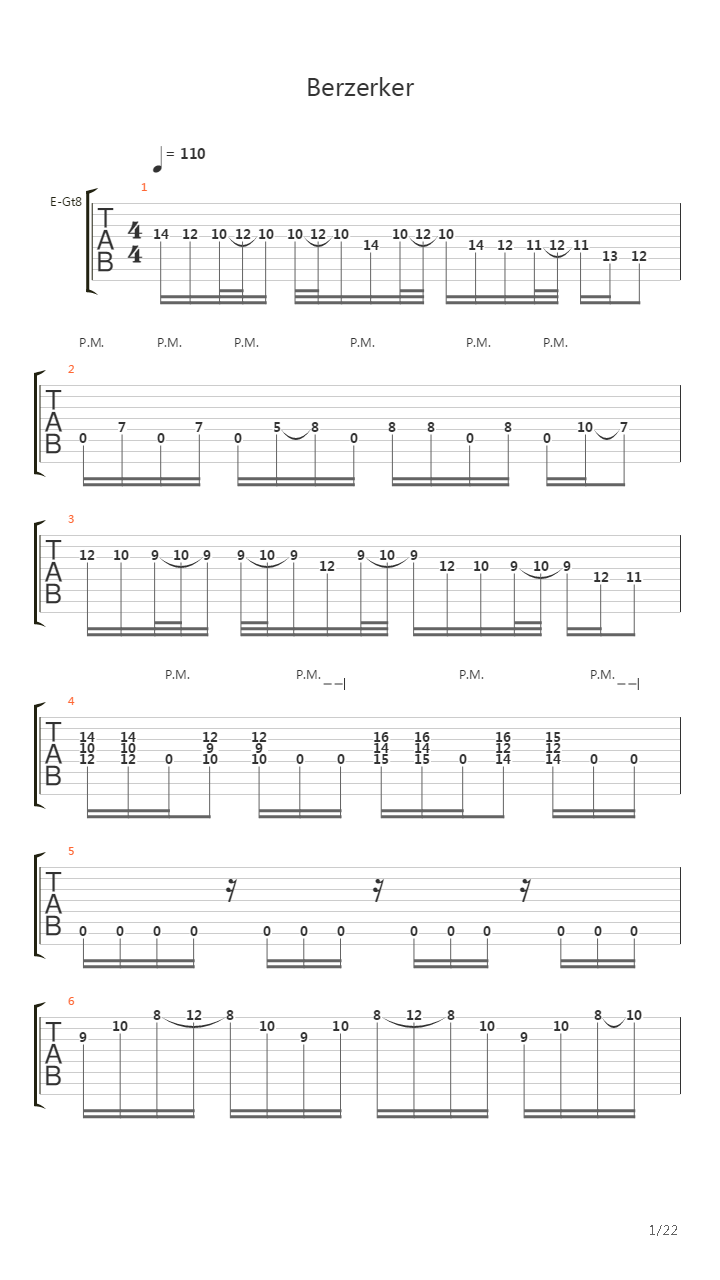 Berzerker吉他谱