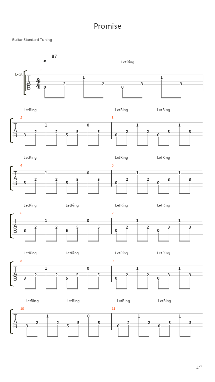 Promise吉他谱