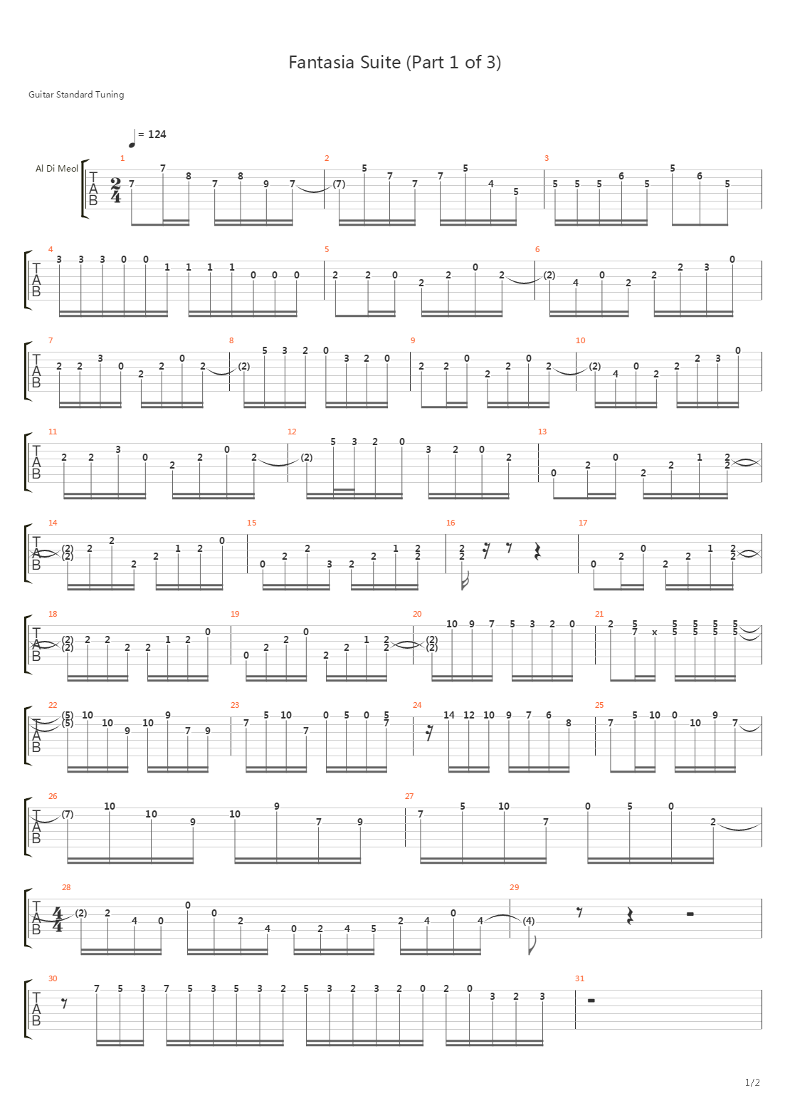 Fantasia Suite (Part 1 of 3)吉他谱