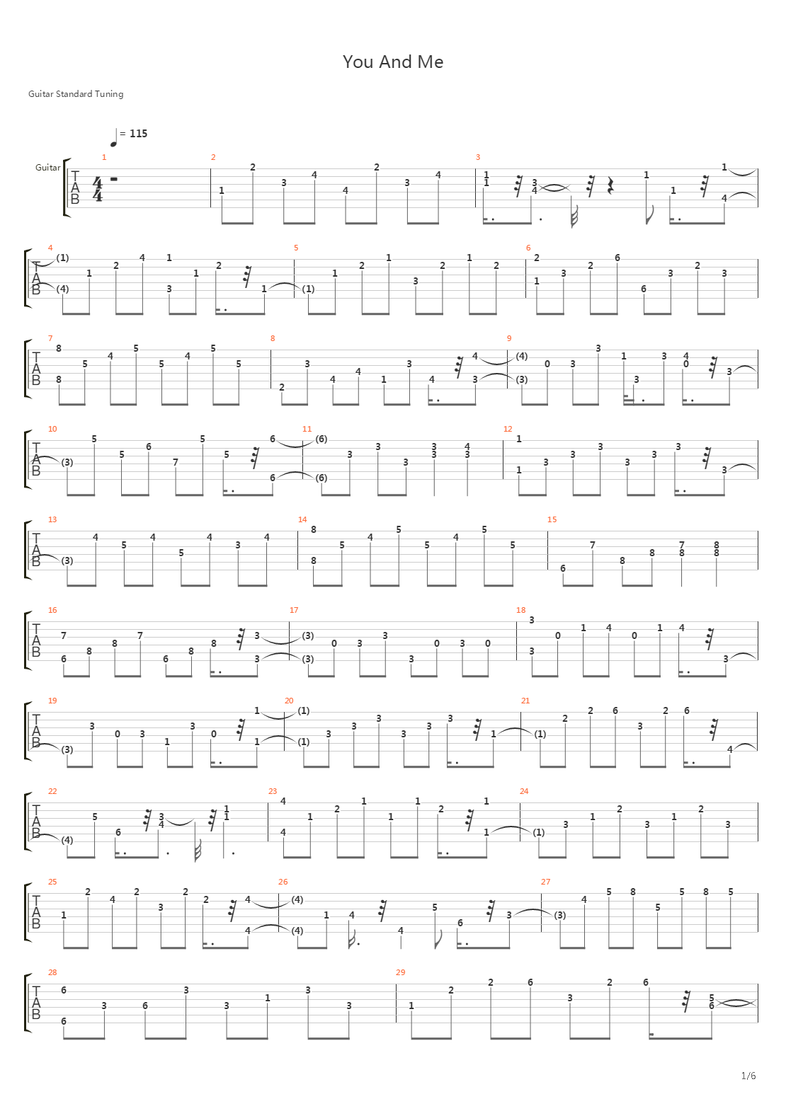 You And Me吉他谱