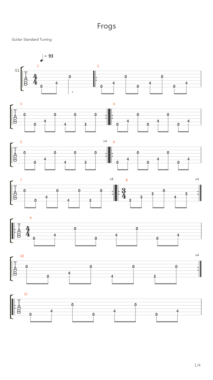 Frogs吉他谱