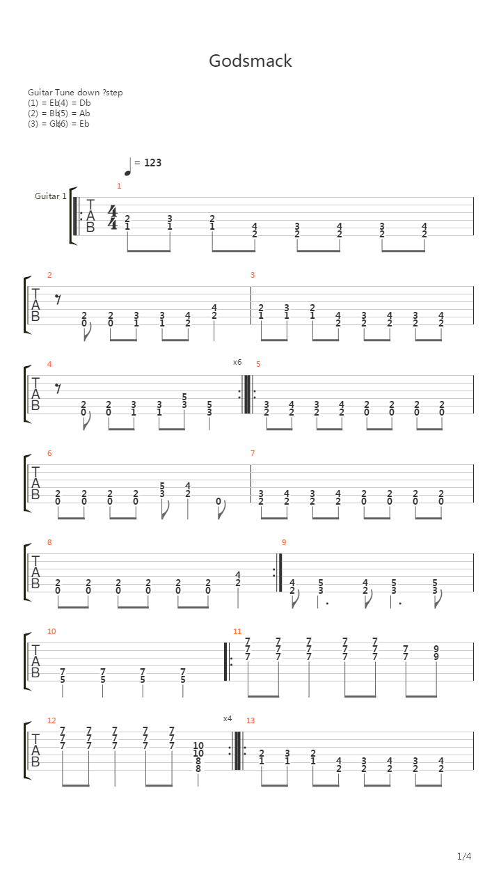 Godsmack吉他谱