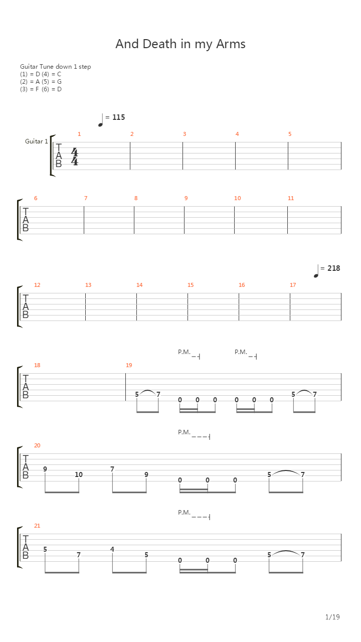 And Death In My Arms吉他谱