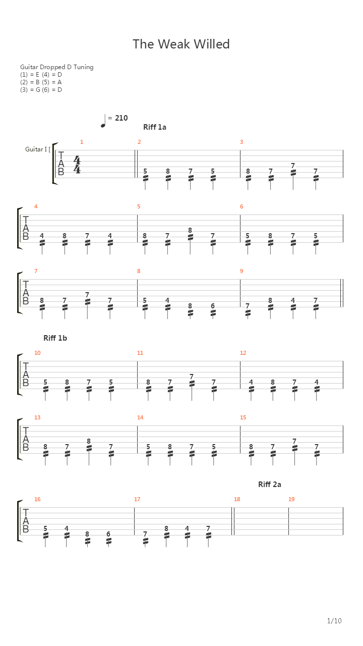 The Weak Willed吉他谱