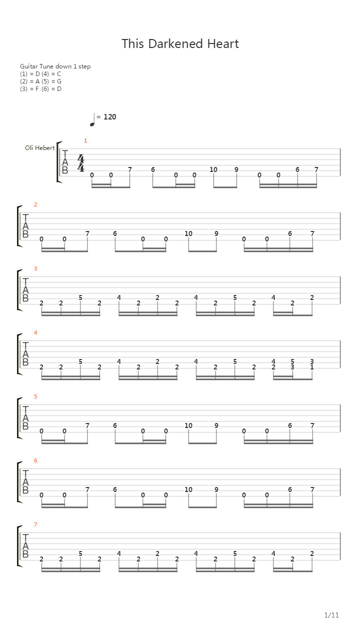 This Darkened Heart吉他谱