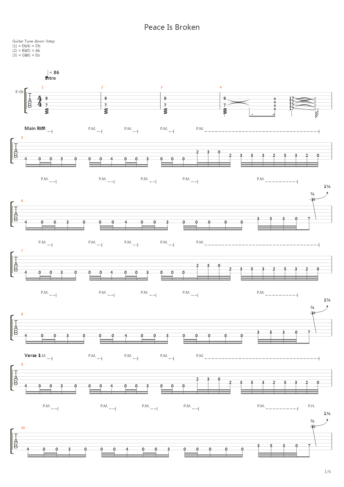 Peace Is Broken吉他谱