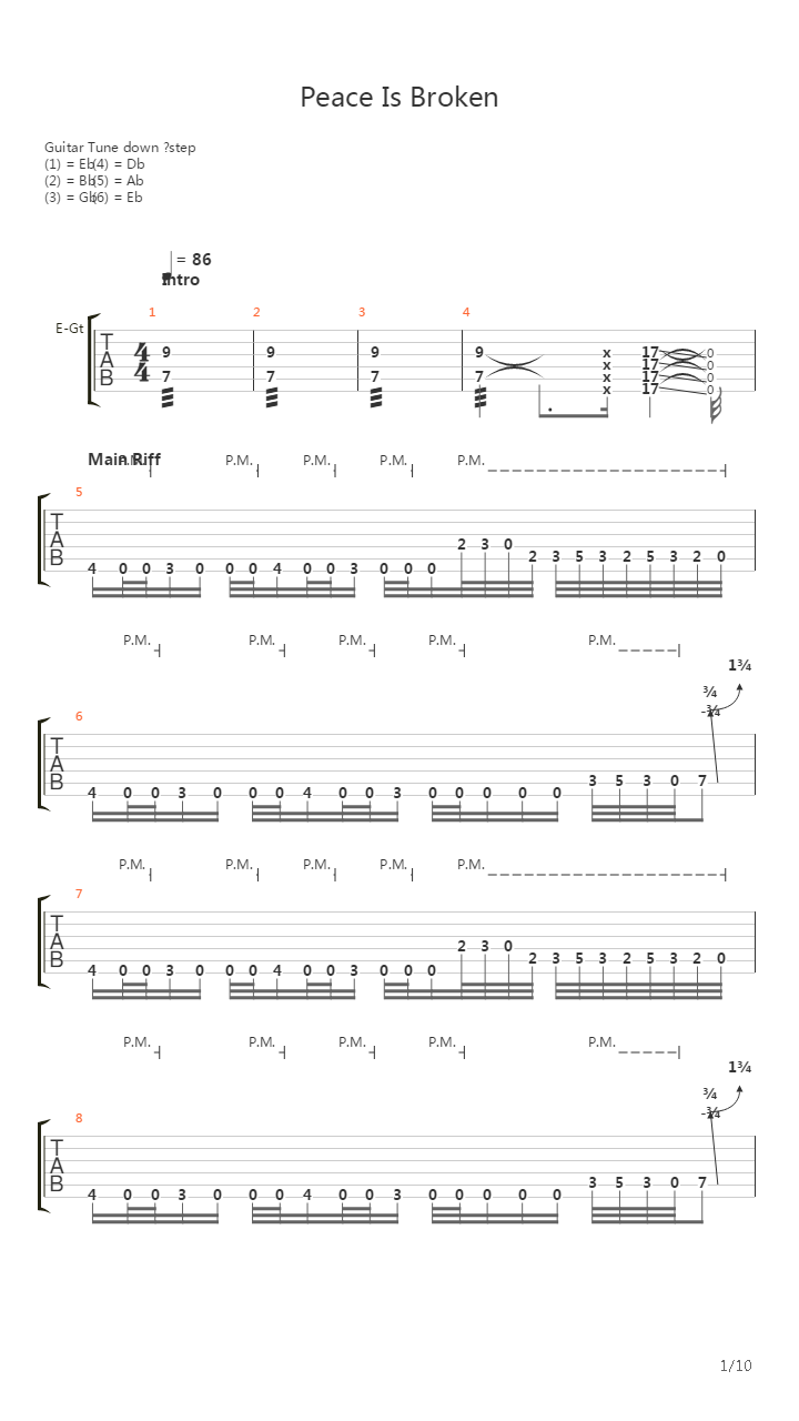 Peace Is Broken吉他谱