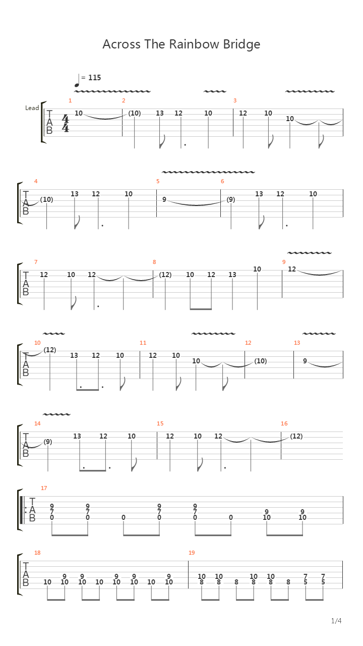 Across The Rainbow Bridge吉他谱