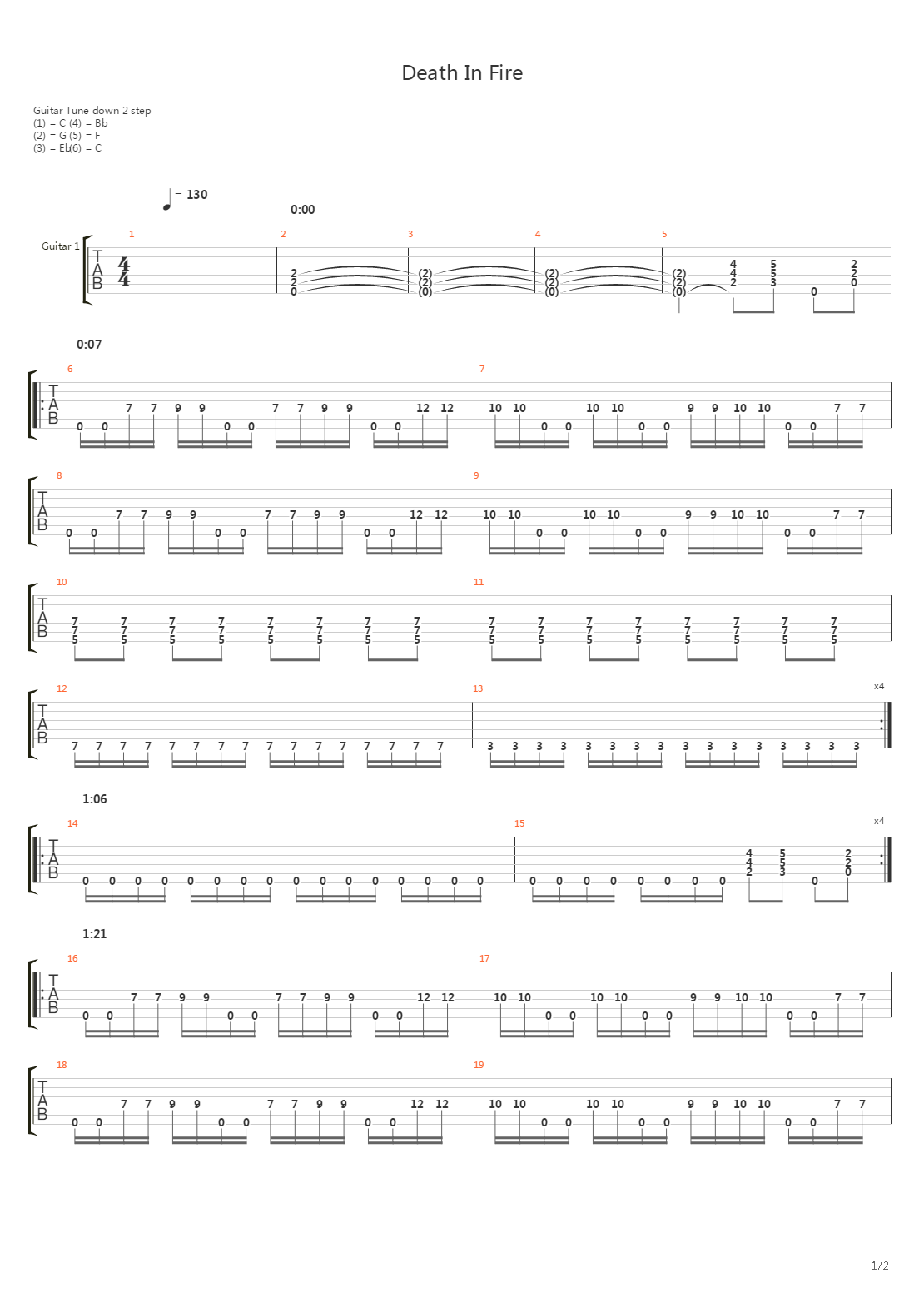 Death In Fire吉他谱