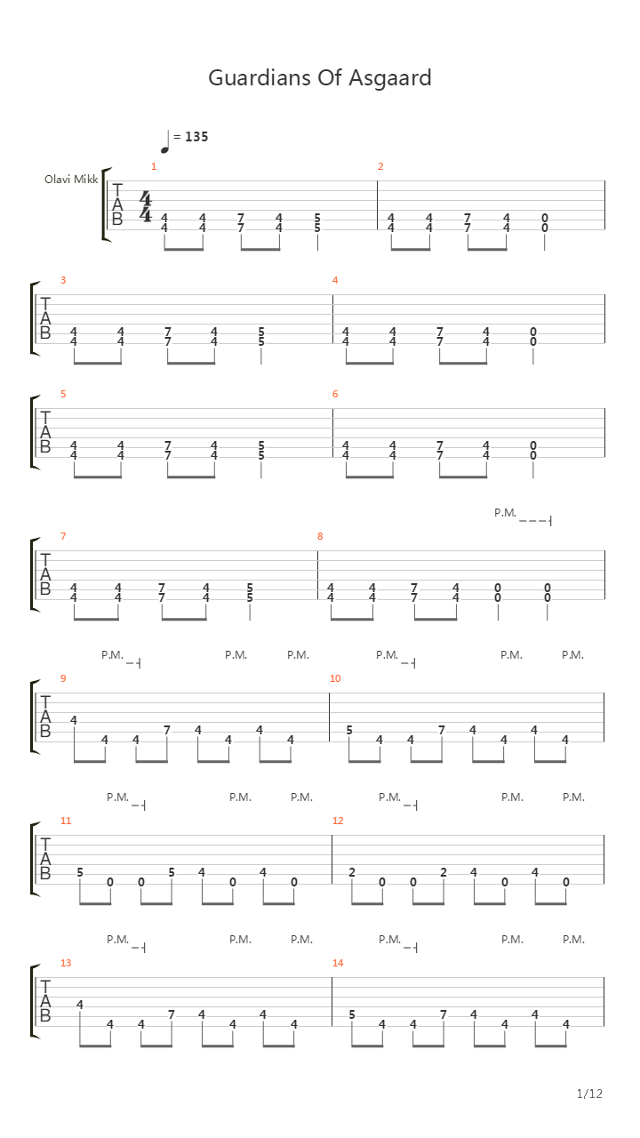 Guardians Of Asgaard吉他谱