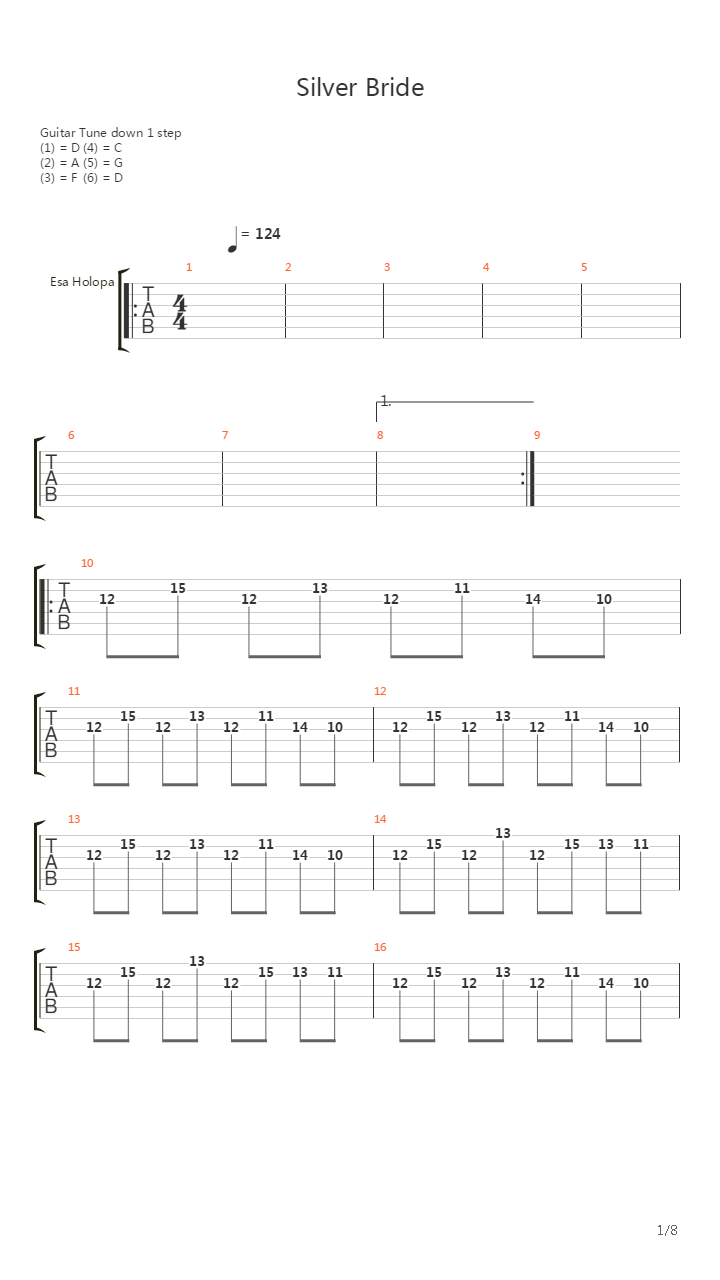 Silver Bride吉他谱
